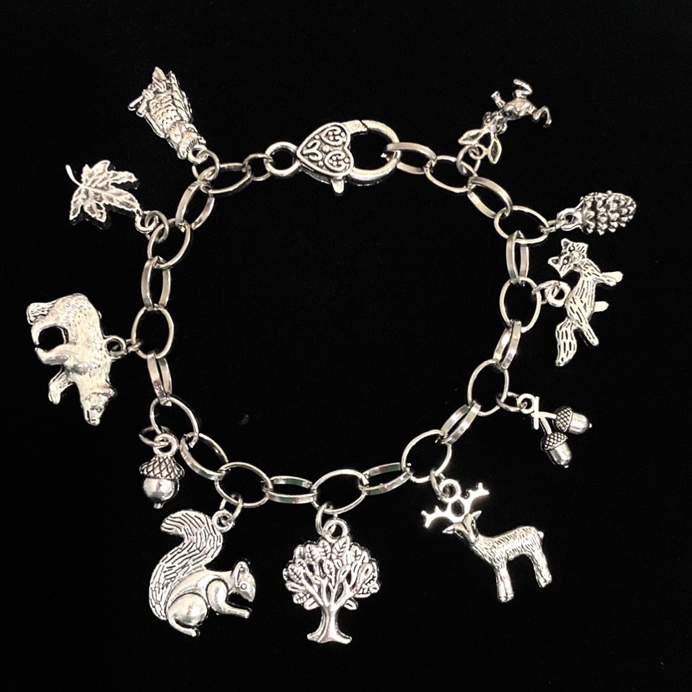 Woodland Theme Wildlife Animals Charm Bracelet Nature